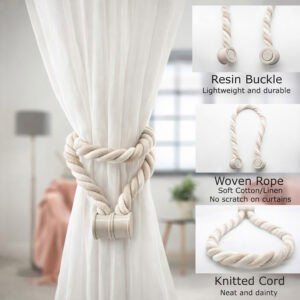 Features collage: resin buckle, woven rope, and knitted cord details