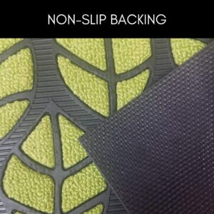 Close-up of leaf doormat with textured surface and non-slip backing