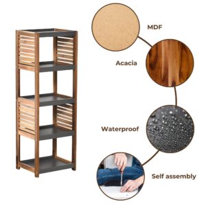 Waterproof MDF & Acacia Shelf – Features durable waterproof materials and easy assembly.