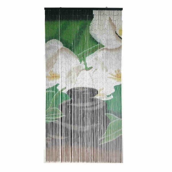 Bamboo beaded door curtain orchids