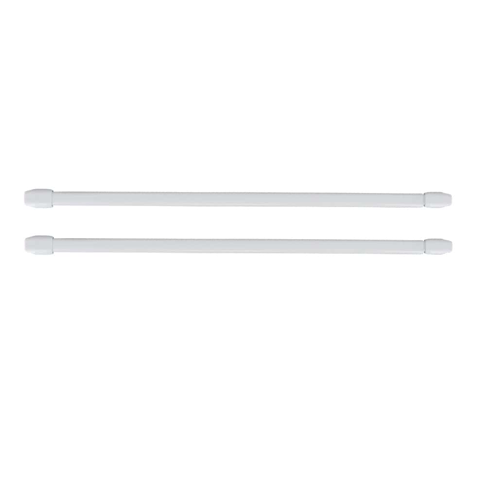 White Adjustable Flat Sash Rod 12" to 16" Set of 2