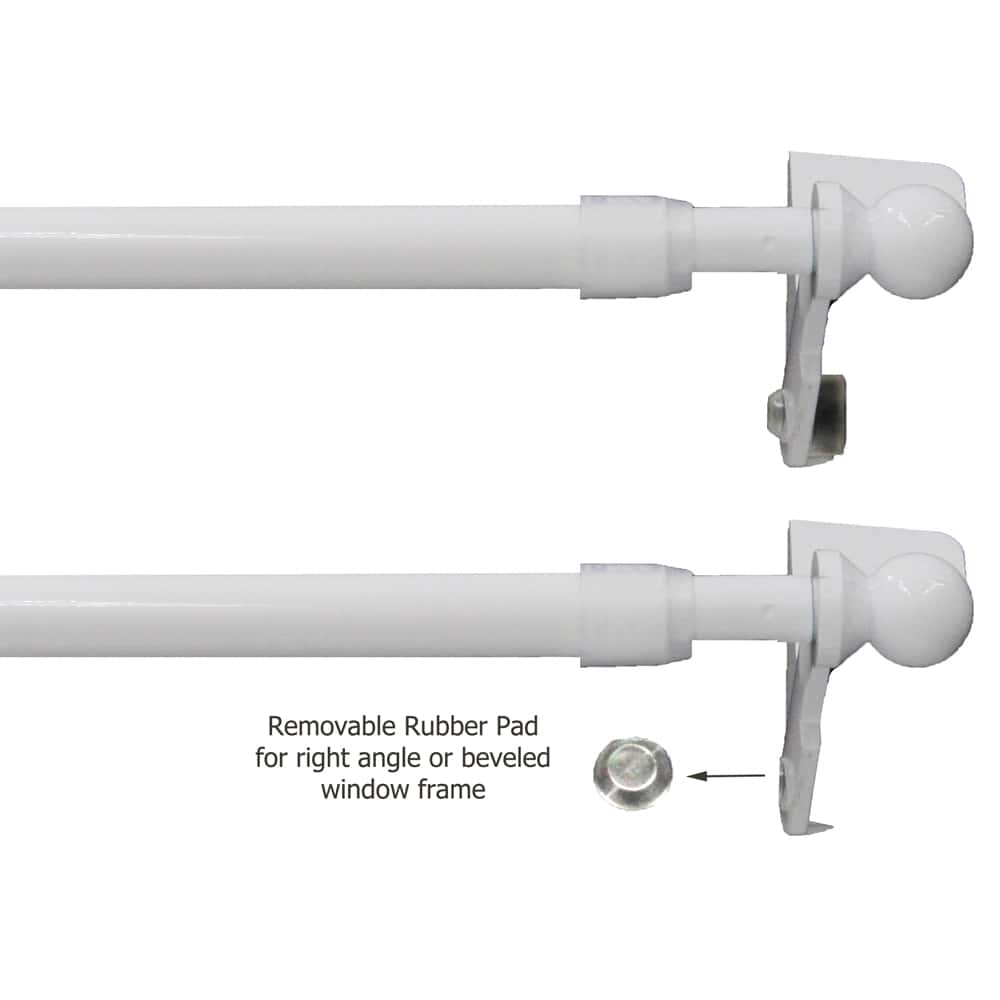 Adjustable Tension Rod FixVit Diam 0.5 inches- 12.6" to 19" (32-50 cm) White