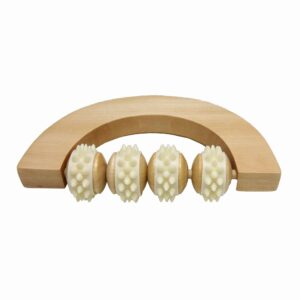 Wellness Wooden Body Massager 4 Rotable Rollers
