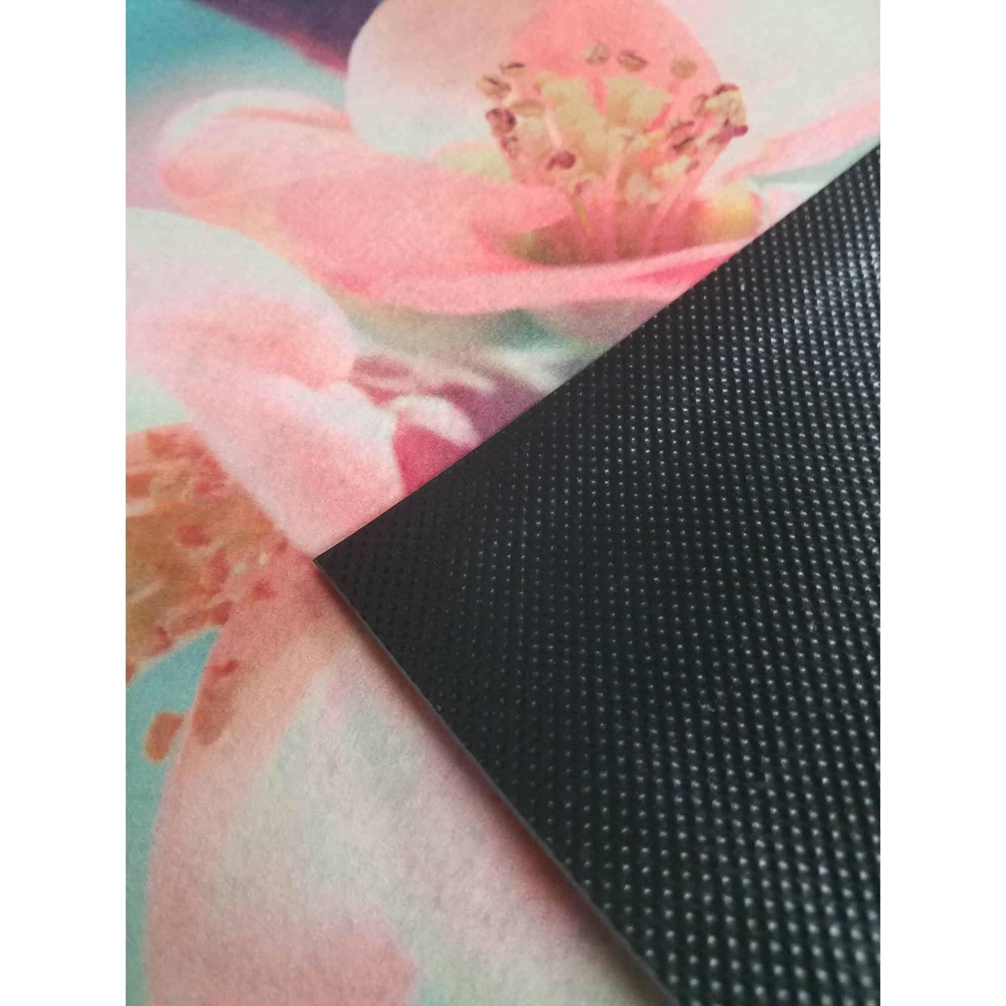 Indoor Printed Door Mat Flower PVC Polyester Rug 24x16 Pink
