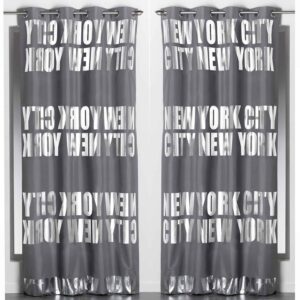 Set of 2 Blackouts Window Curtain Panel NEW YORK CITY with Grommets