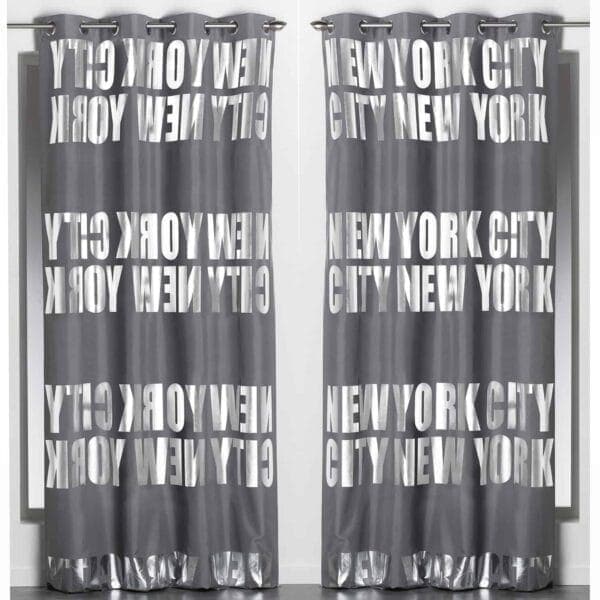 Set of 2 Blackouts Window Curtain Panel NEW YORK CITY with Grommets