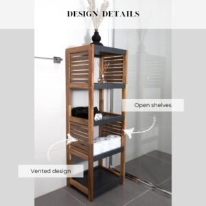 Open Shelves & Vented Side Panels – Close-up of modern shelf design for airflow and visibility.