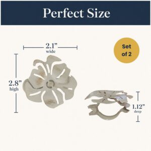 Floral curtain tieback dimensions, 2.1 inches wide, set of 2