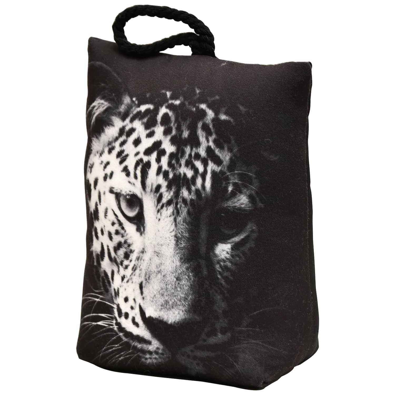 Leopard Printed Fabric Bag Door Stop Interior Weighted Floor 2.2 lbs