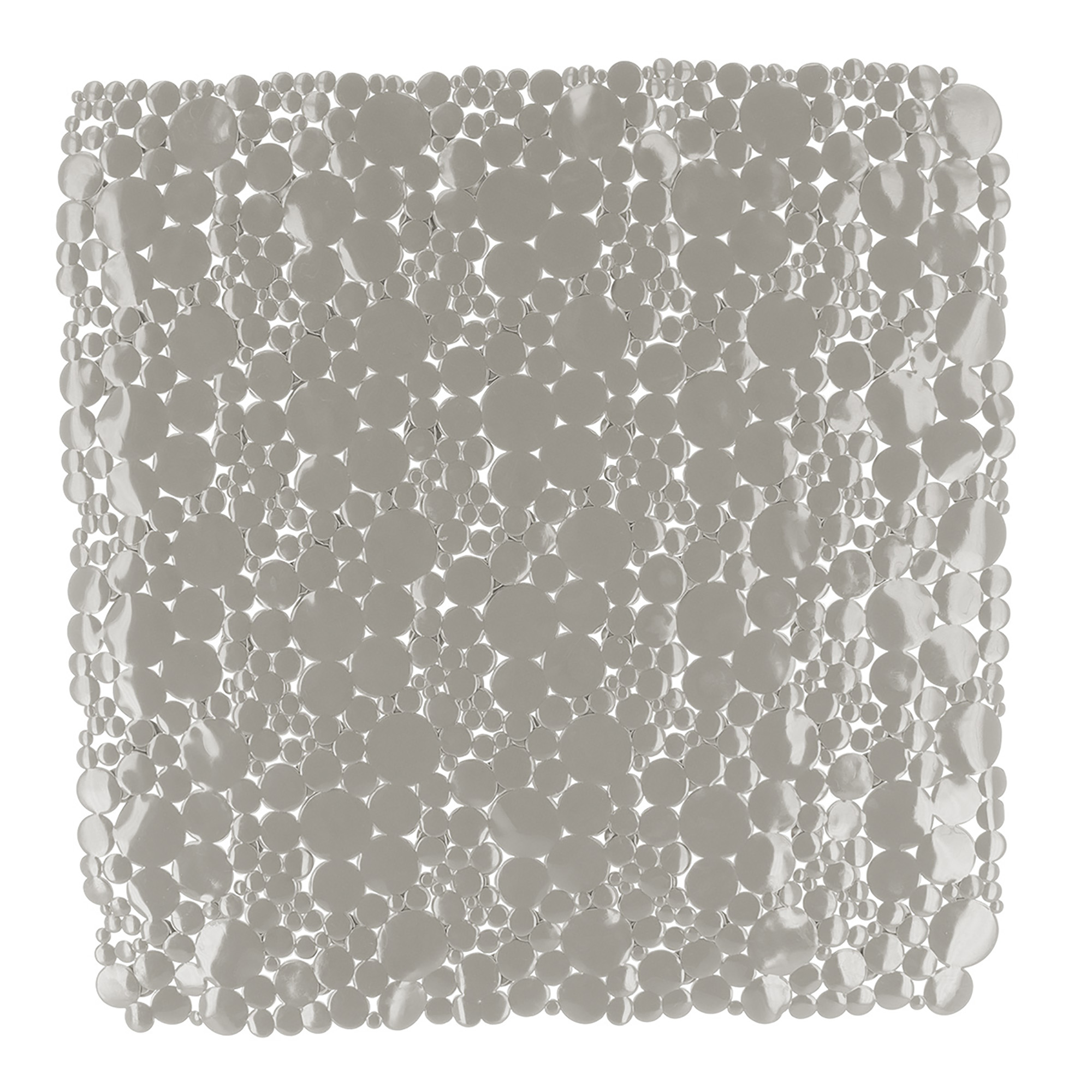 Bubbles Non-Slip Square Shower Mat Solid Taupe 20″L X 20″W