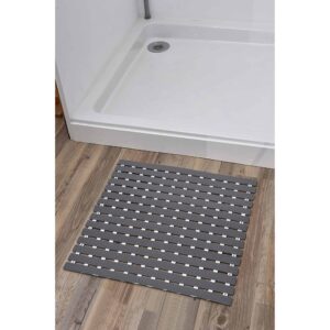Bathroom Rug Duckboard Mat Grey/White 22L x 22W