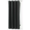 Striped Jacquard Crash Curtain Panel Grommet Lineo Black 55 W X 102 L
