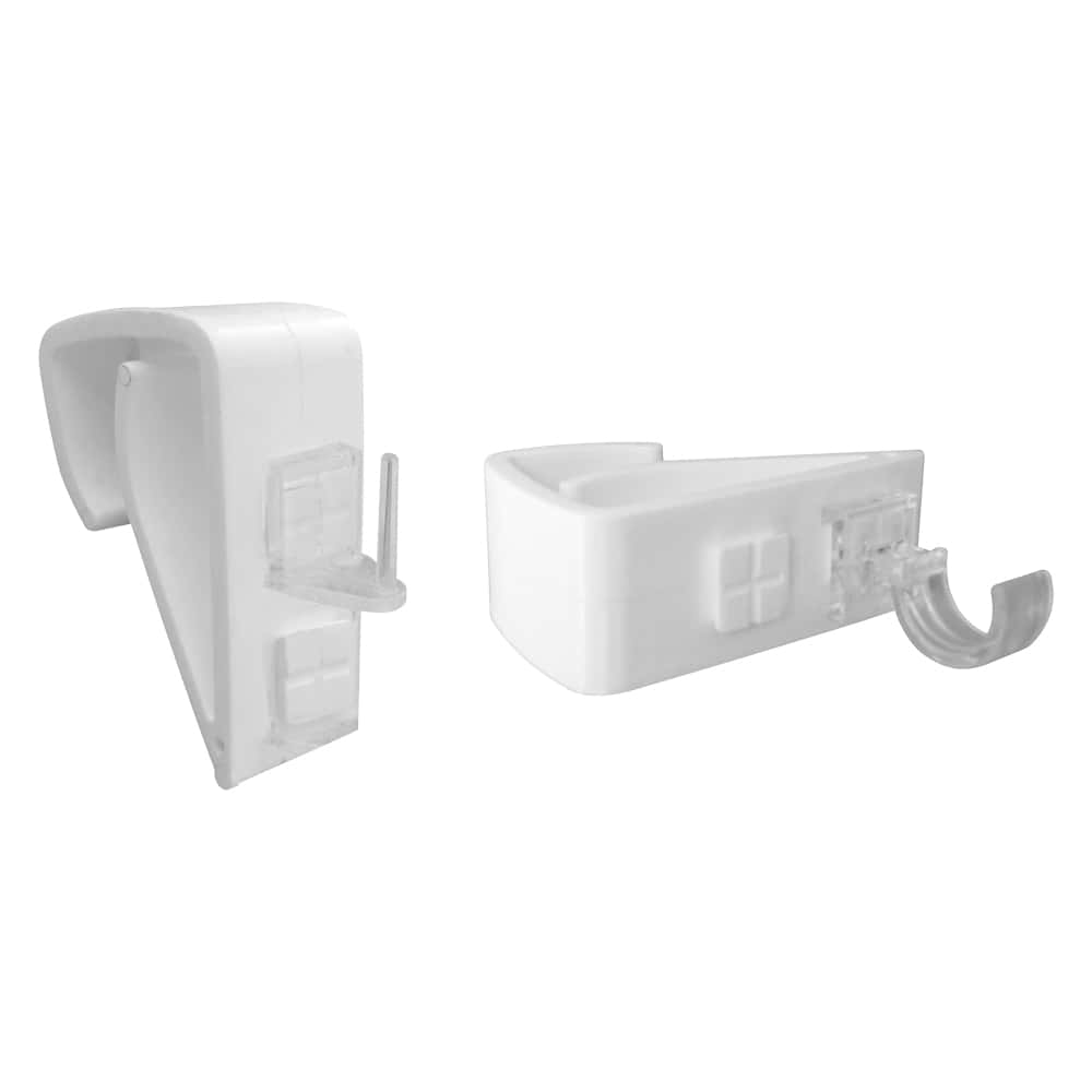 Over The Window Curtain Rod Brackets for Sash Rod-Cafe Rod Set of 2 - White