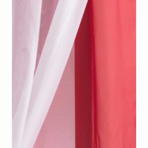 Double Layered Sheer Curtain Panel Grommet ROBIN Solid Two-colored 55 W x 95''L Red-White