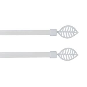 2 Pack Adjustable 5/8" Single Window Curtain Rod 50" to 82" White