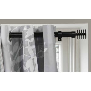 Adjustable 1" Single Window Curtain Rod 50" to 82" Black