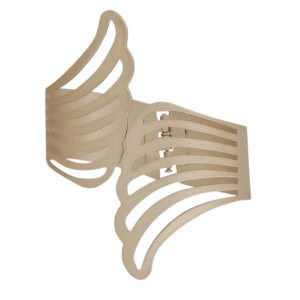 "Gold metal angel wings curtain tieback, isolated on white background"
