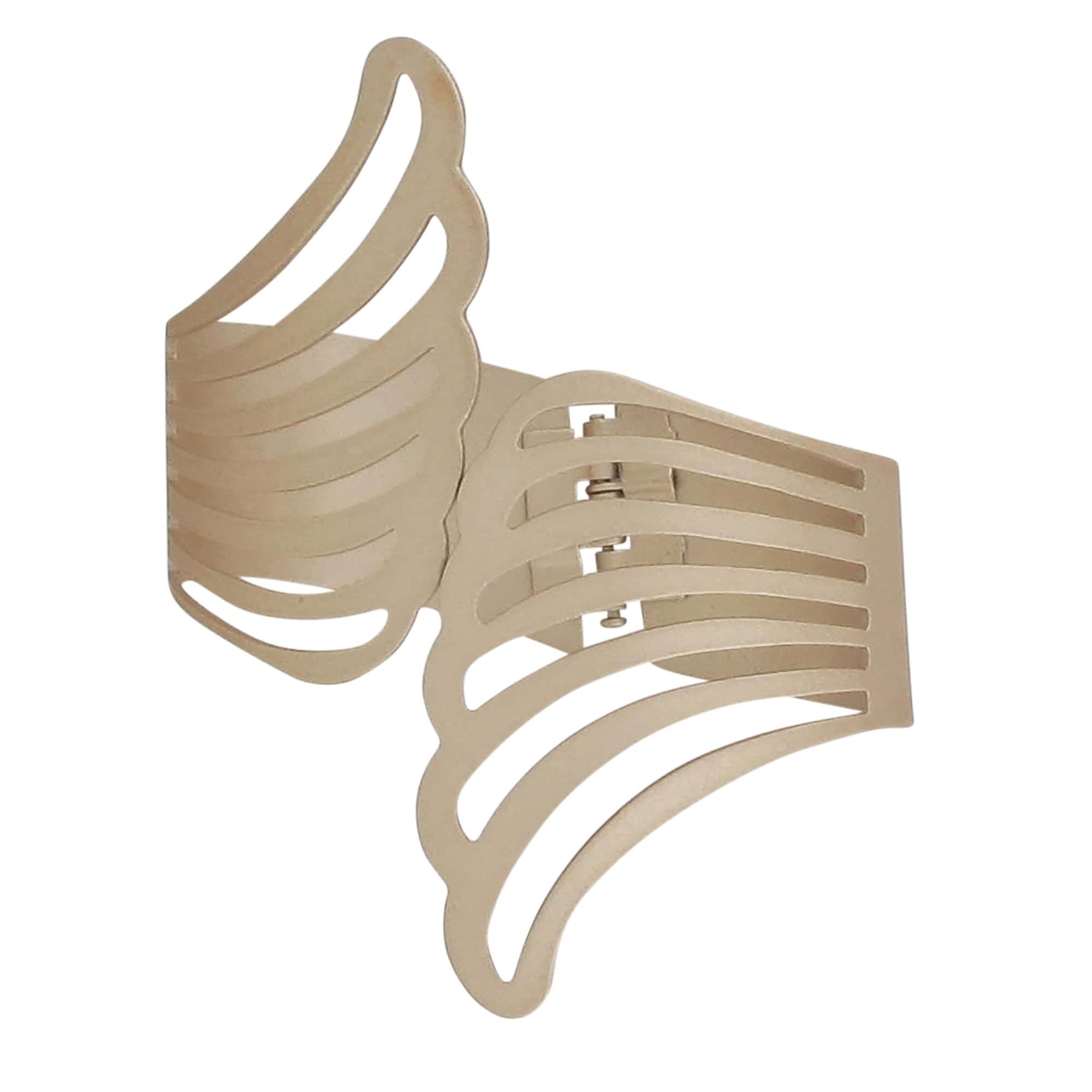 "Gold metal angel wings curtain tieback, isolated on white background"