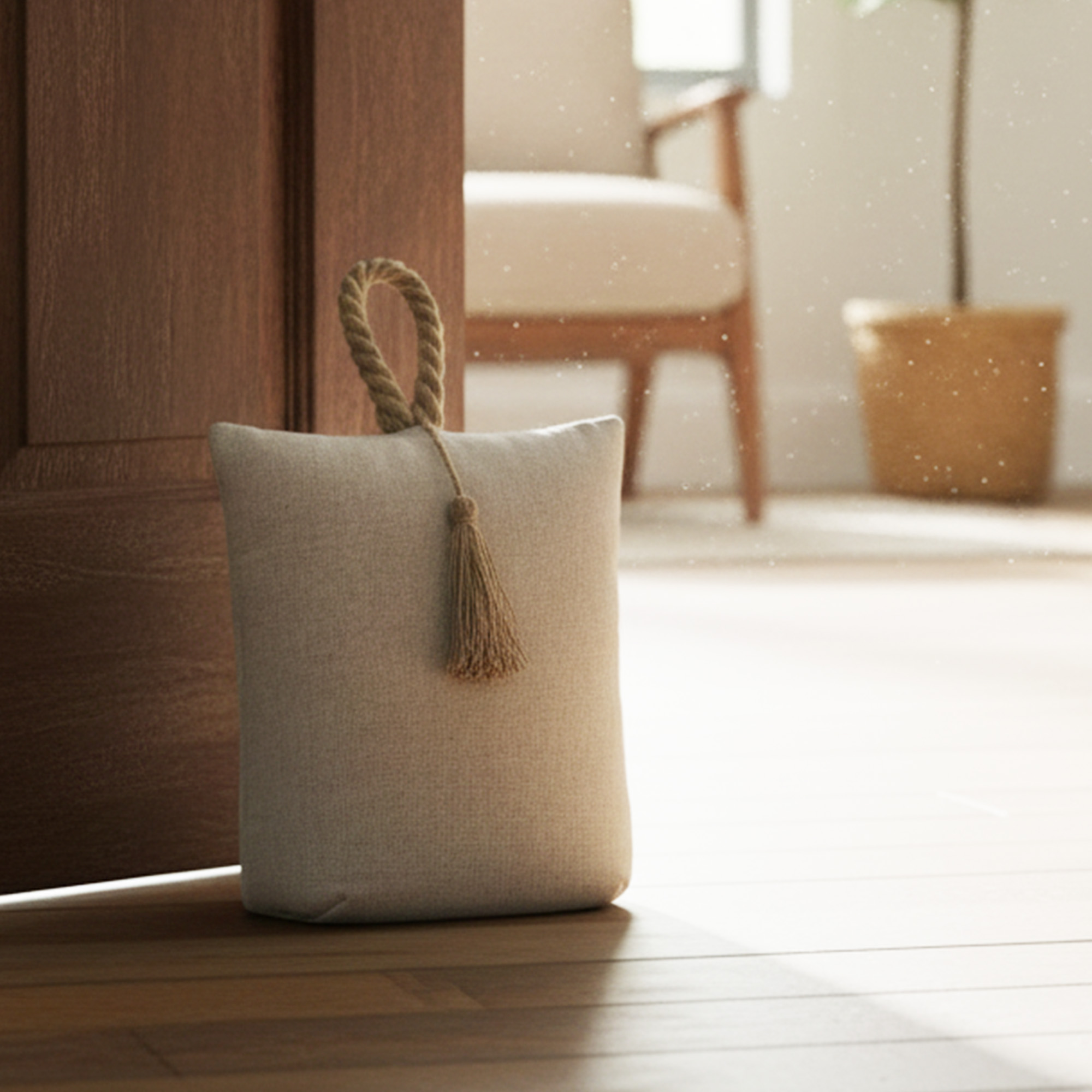 Nature Cotton Bag Door Stop Weighted Floor 2.2 lbs