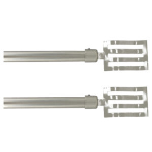 2 Pack Adjustable 3/4" Single Window Curtain Rod 50" to 82" Silver