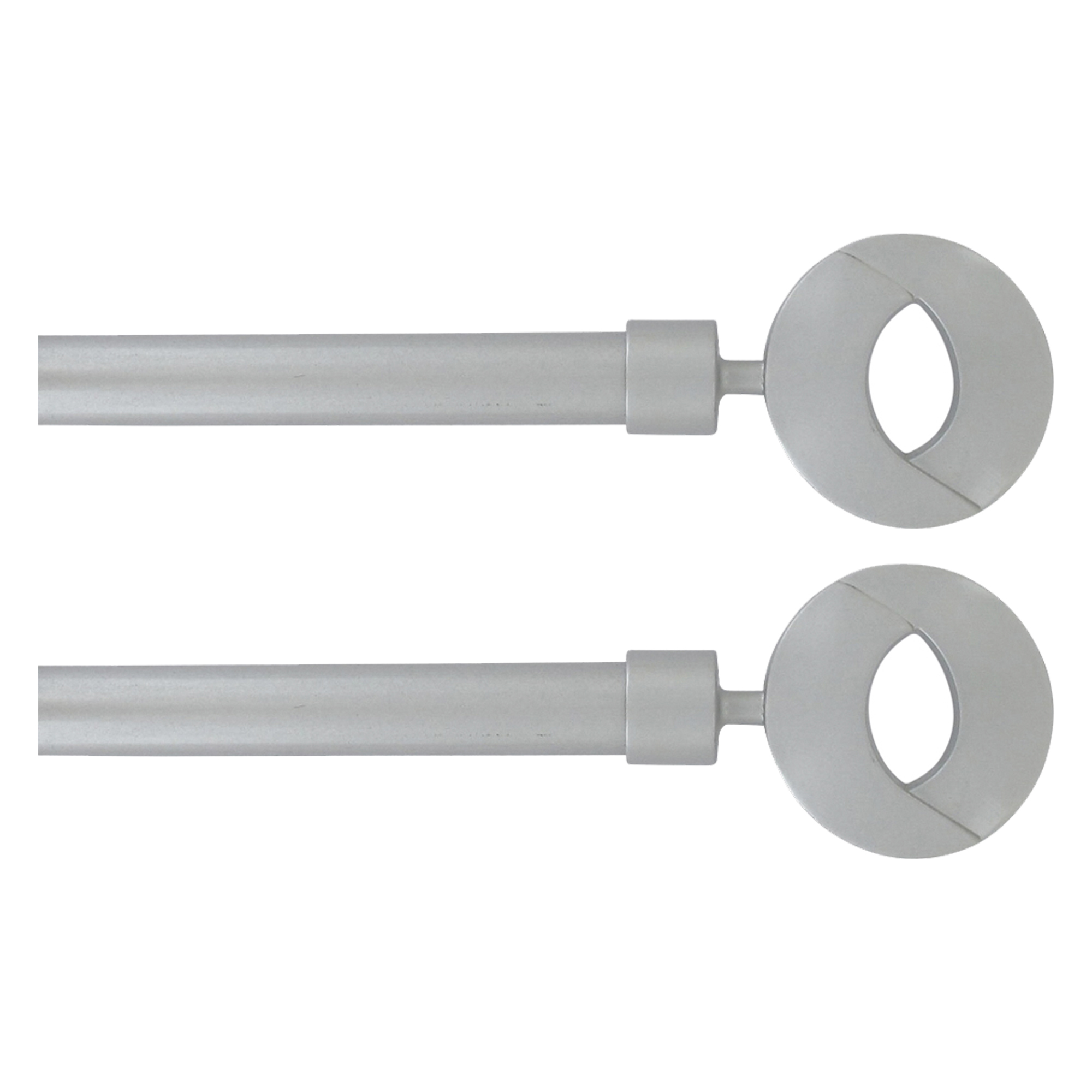 2 Pack Adjustable 3/4" Single Window Curtain Rod 50" to 82" Grey