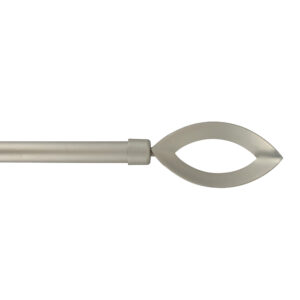 Adjustable 3/4" Single Window Curtain Rod 50" to 82" Silver
