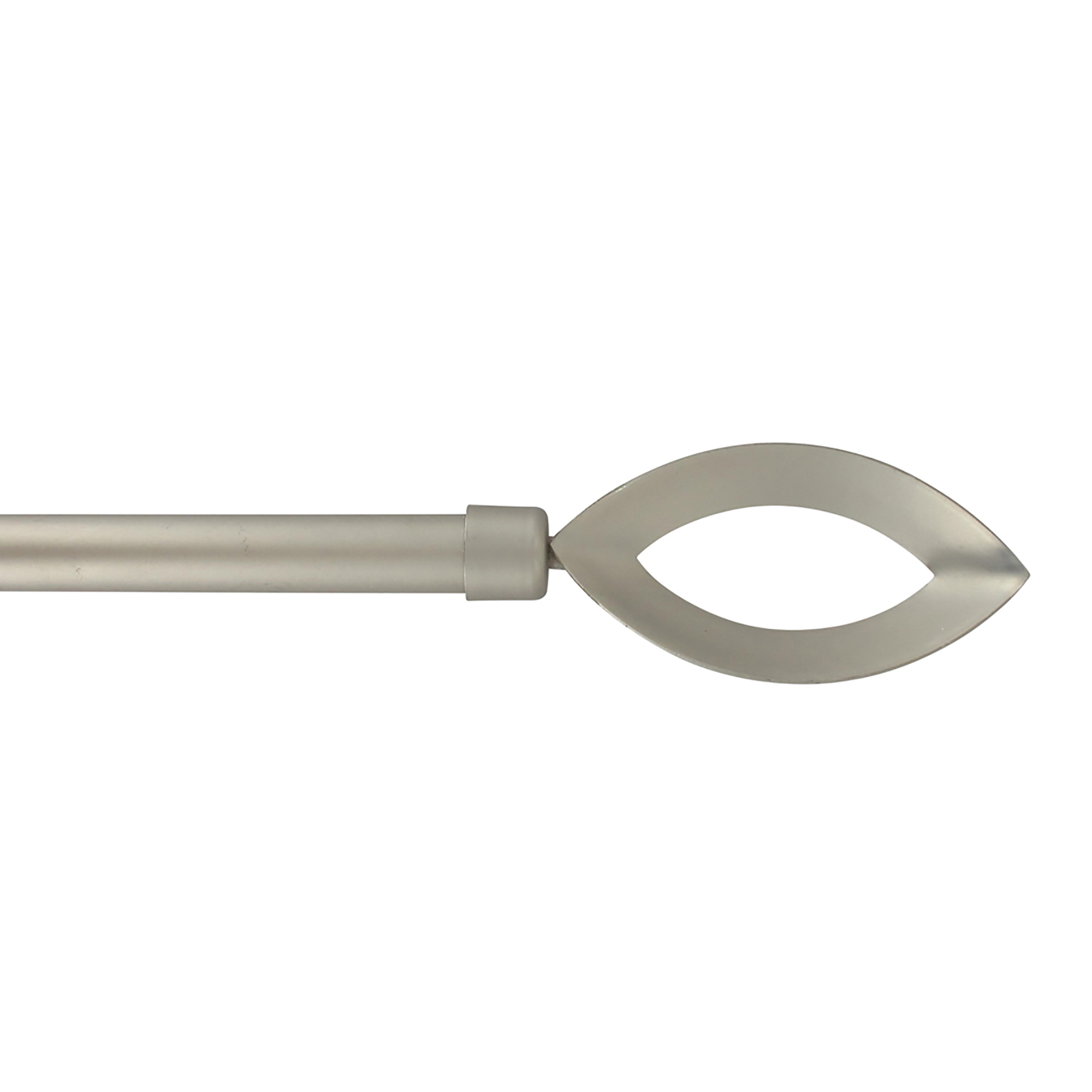 Adjustable 3/4" Single Window Curtain Rod 50" to 82" Silver