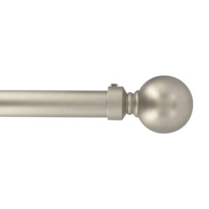 Adjustable 1" Single Window Curtain Rod 50" to 82" Silver