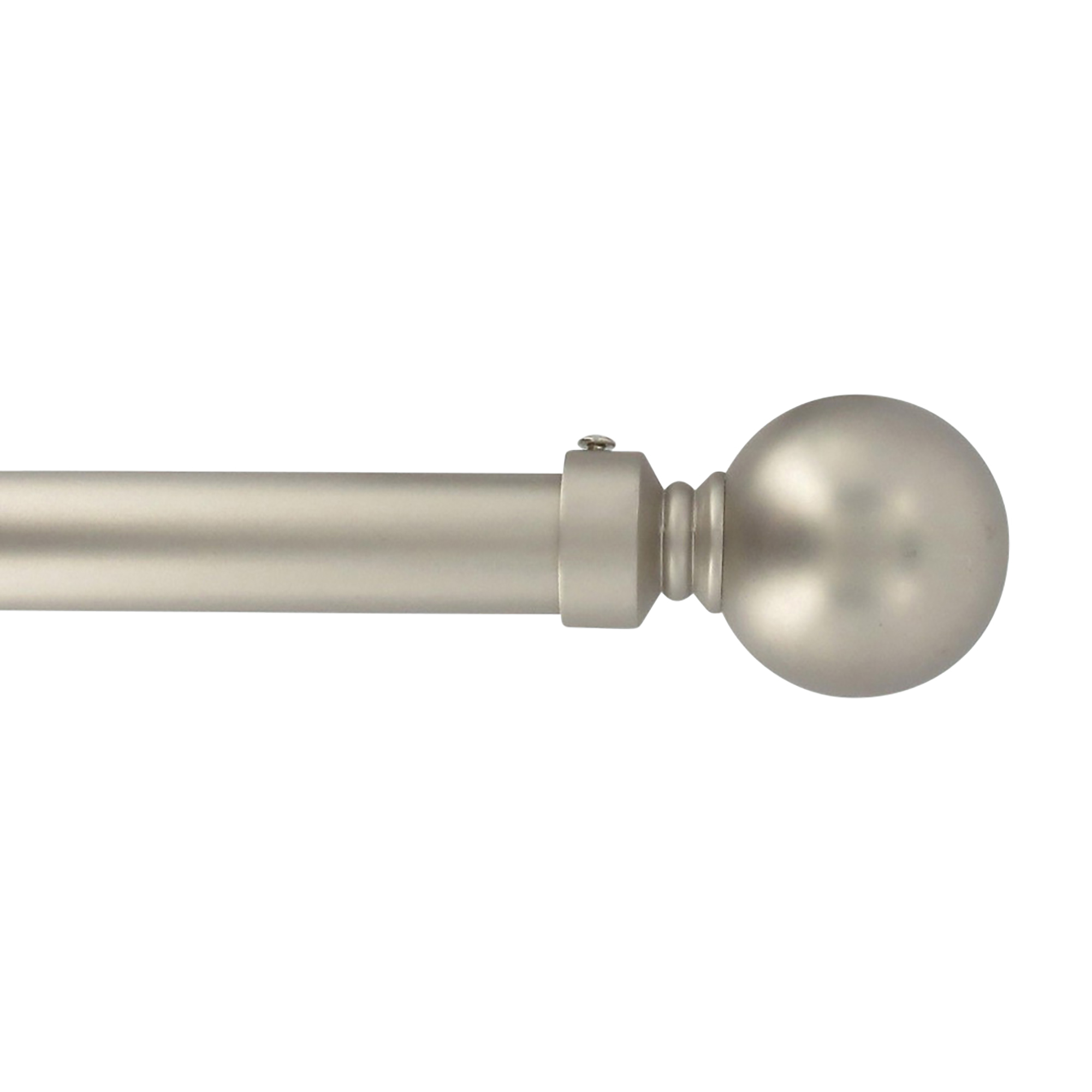 Adjustable 1" Single Window Curtain Rod 50" to 82" Silver