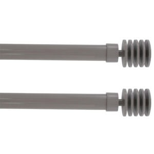 2 Pack Adjustable 1" Single Window Curtain Rod 50" to 82" Taupe