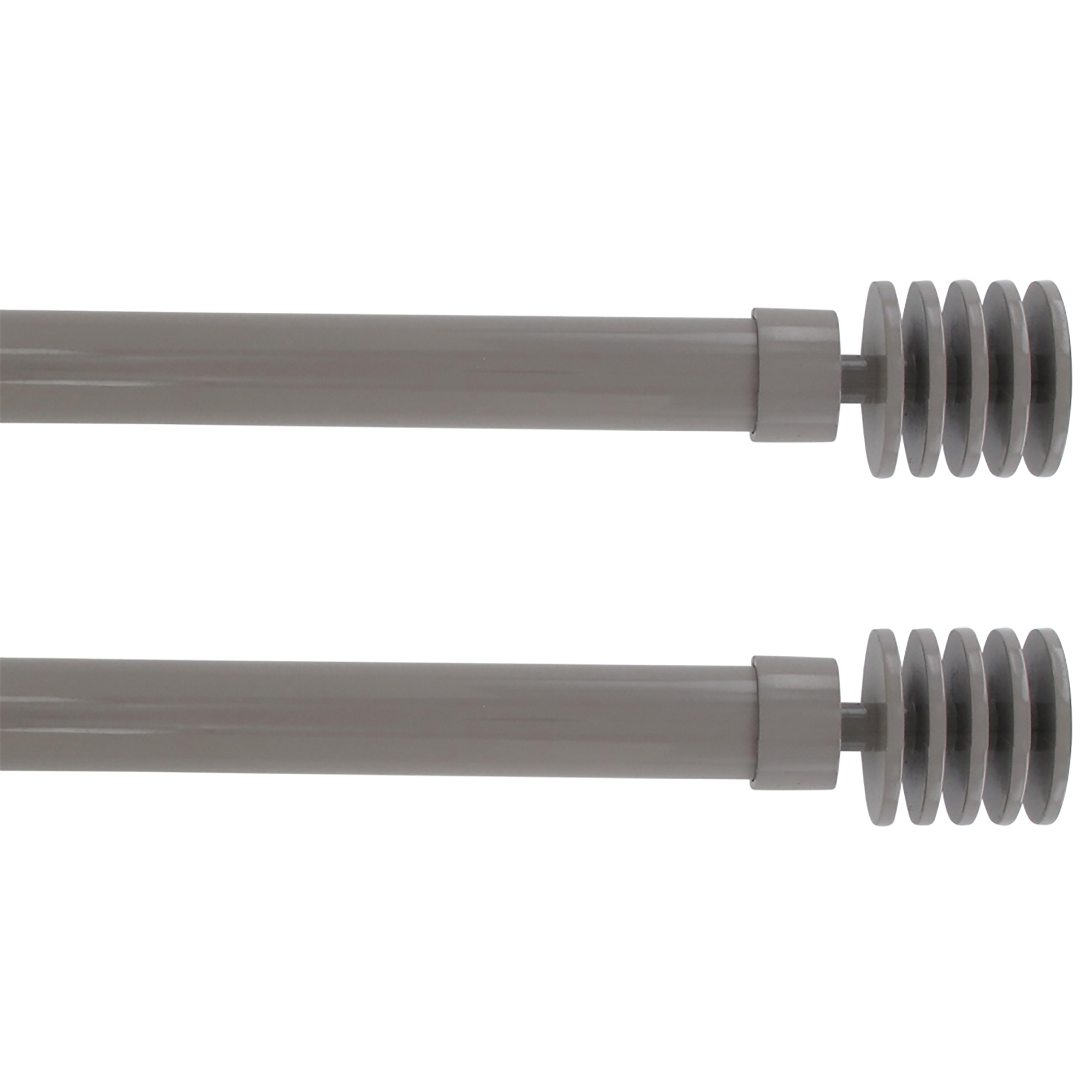 2 Pack Adjustable 1" Single Window Curtain Rod 50" to 82" Taupe