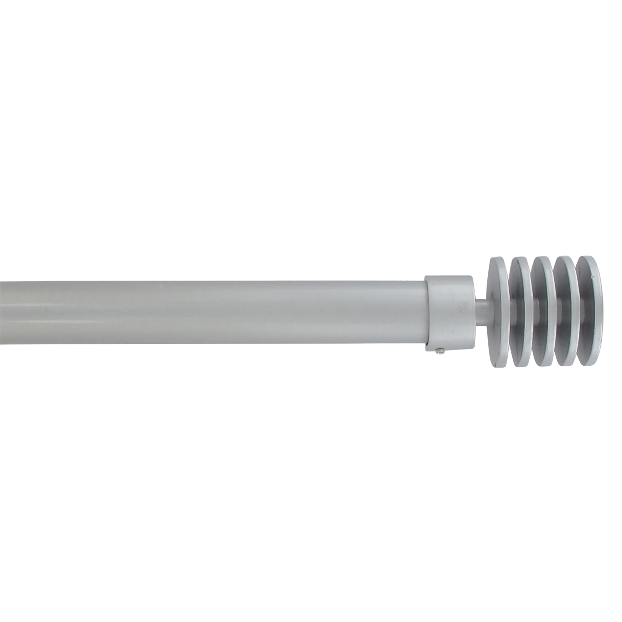 Adjustable 1" Single Window Curtain Rod 50" to 82" Grey