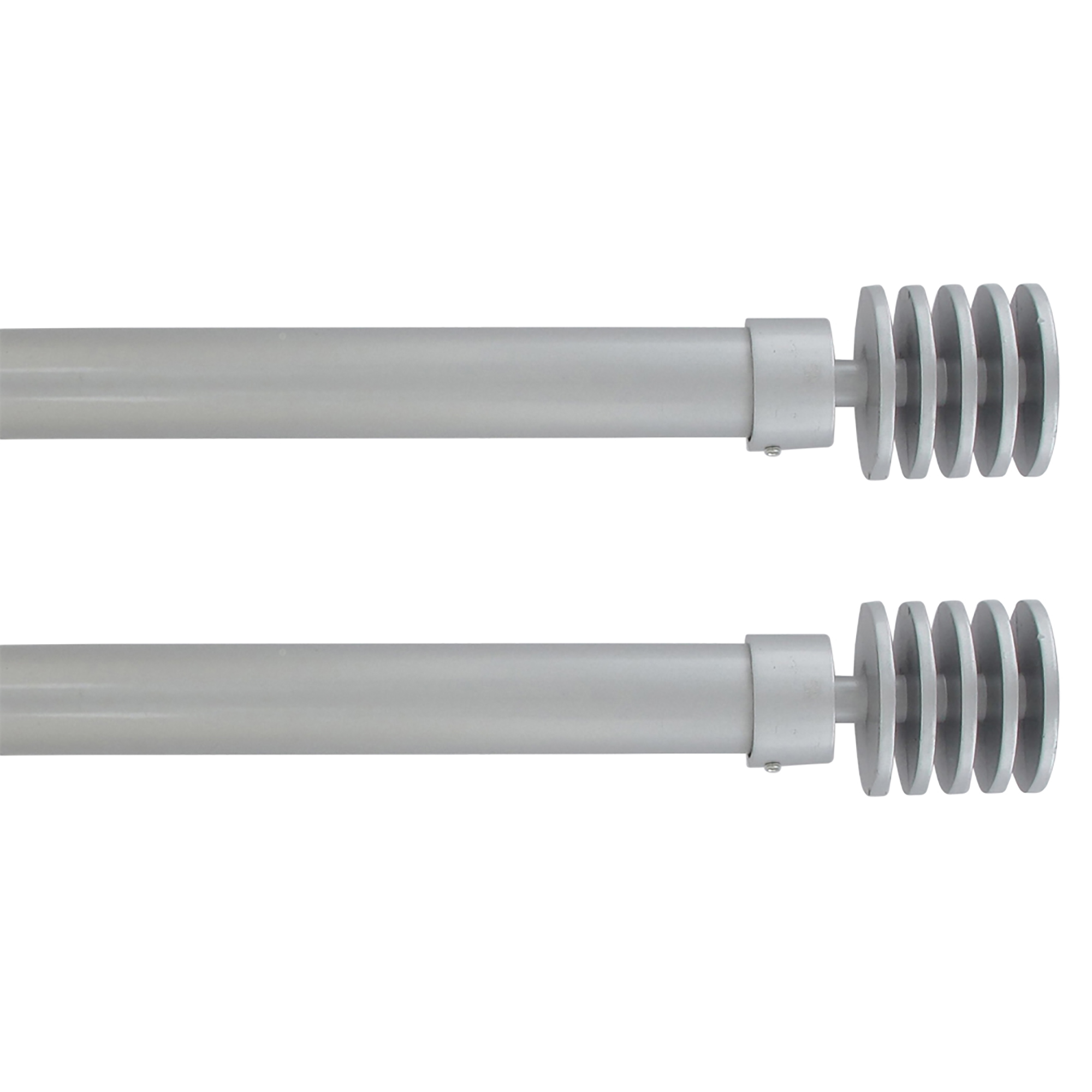 2 Pack Adjustable 1" Single Window Curtain Rod 50" to 82" Grey