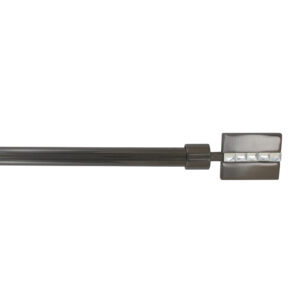 Adjustable 5/8" Single Window Curtain Rod 50" to 82" Graphite