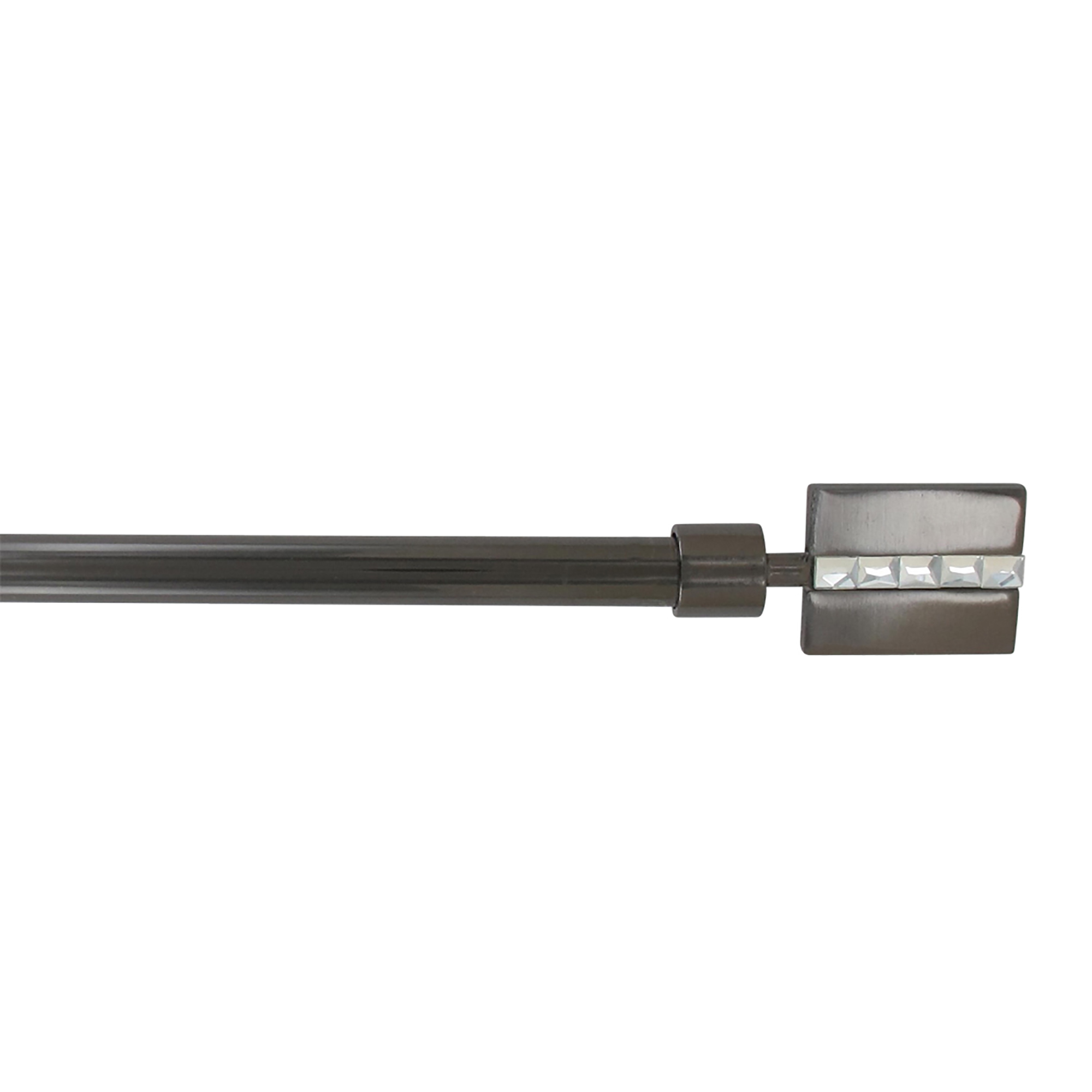 Adjustable 5/8" Single Window Curtain Rod 50" to 82" Graphite