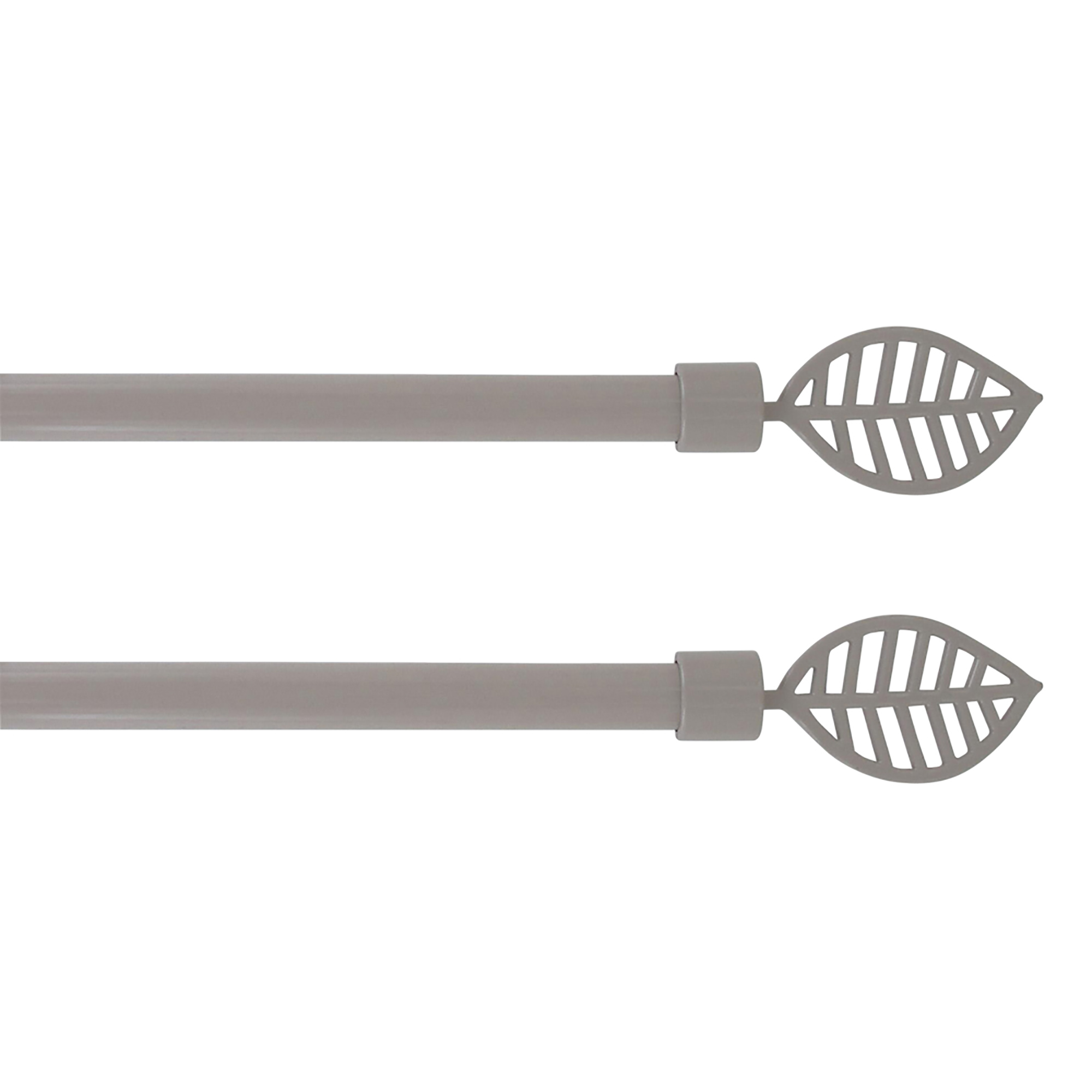 2 Pack Adjustable 5/8" Single Window Curtain Rod 50" to 82" Taupe