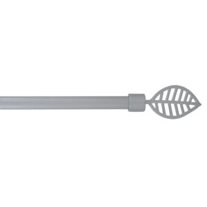 Adjustable 5/8" Single Window Curtain Rod 50" to 82" Grey