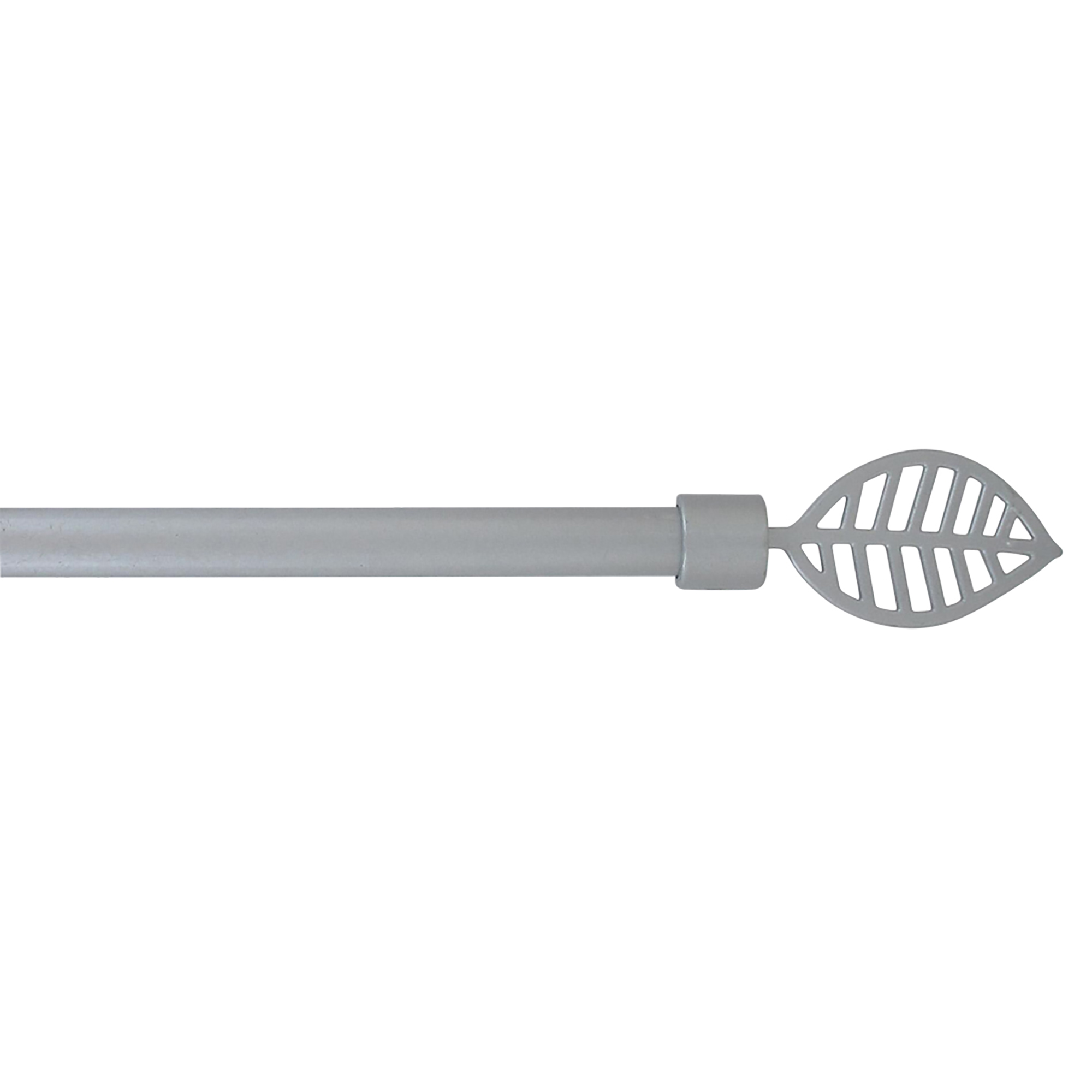 Adjustable 5/8" Single Window Curtain Rod 50" to 82" Grey