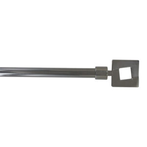Adjustable Curtain Rod 50"-82" with Square Finials – Black Graphite