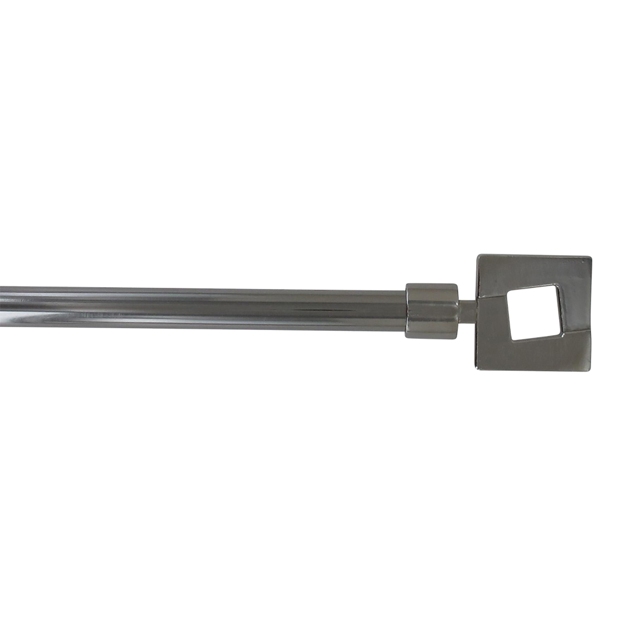 Adjustable Curtain Rod 50"-82" with Square Finials – Black Graphite