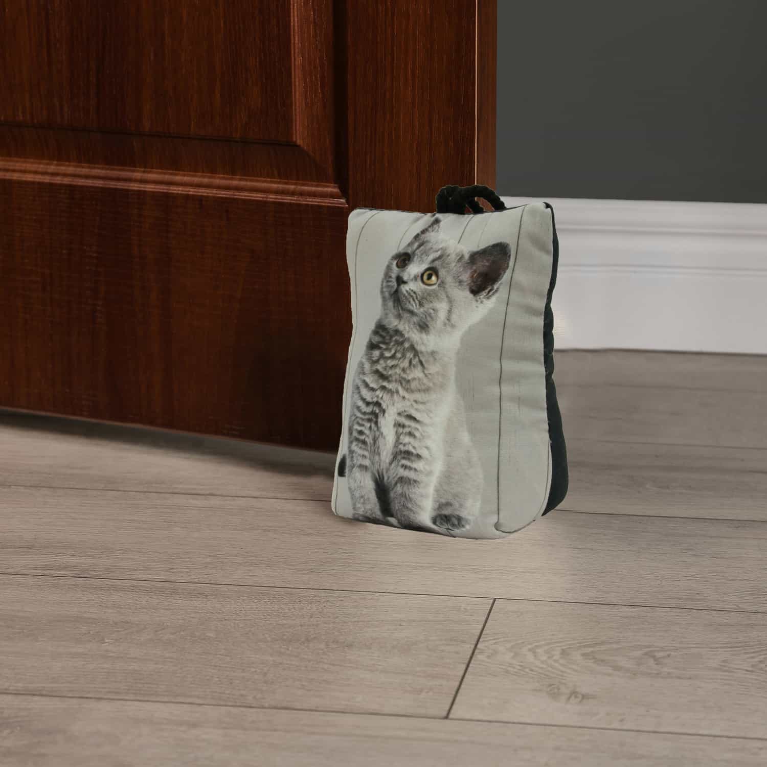 Kitten Printed Fabric Bag Door Stop Interior Weighted Floor 2.2 lbs