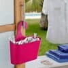 Wall Shower Caddy Plastic Basket with Hanger White