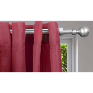 2 Pack Adjustable 1" Single Window Curtain Rod 50" to 82" Silver