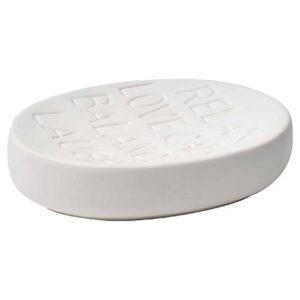 Bathroom Sandstone Soap Dish Holder Cup Off-White