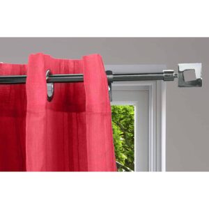 Adjustable 5/8" Single Window Curtain Rod 50" to 82" Graphite