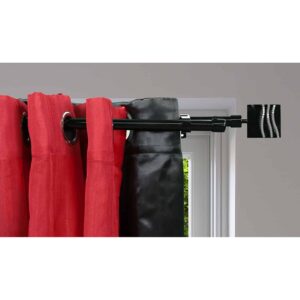2 Pack Adjustable 3/4" Double Window Curtain Rod 50" to 82" Black