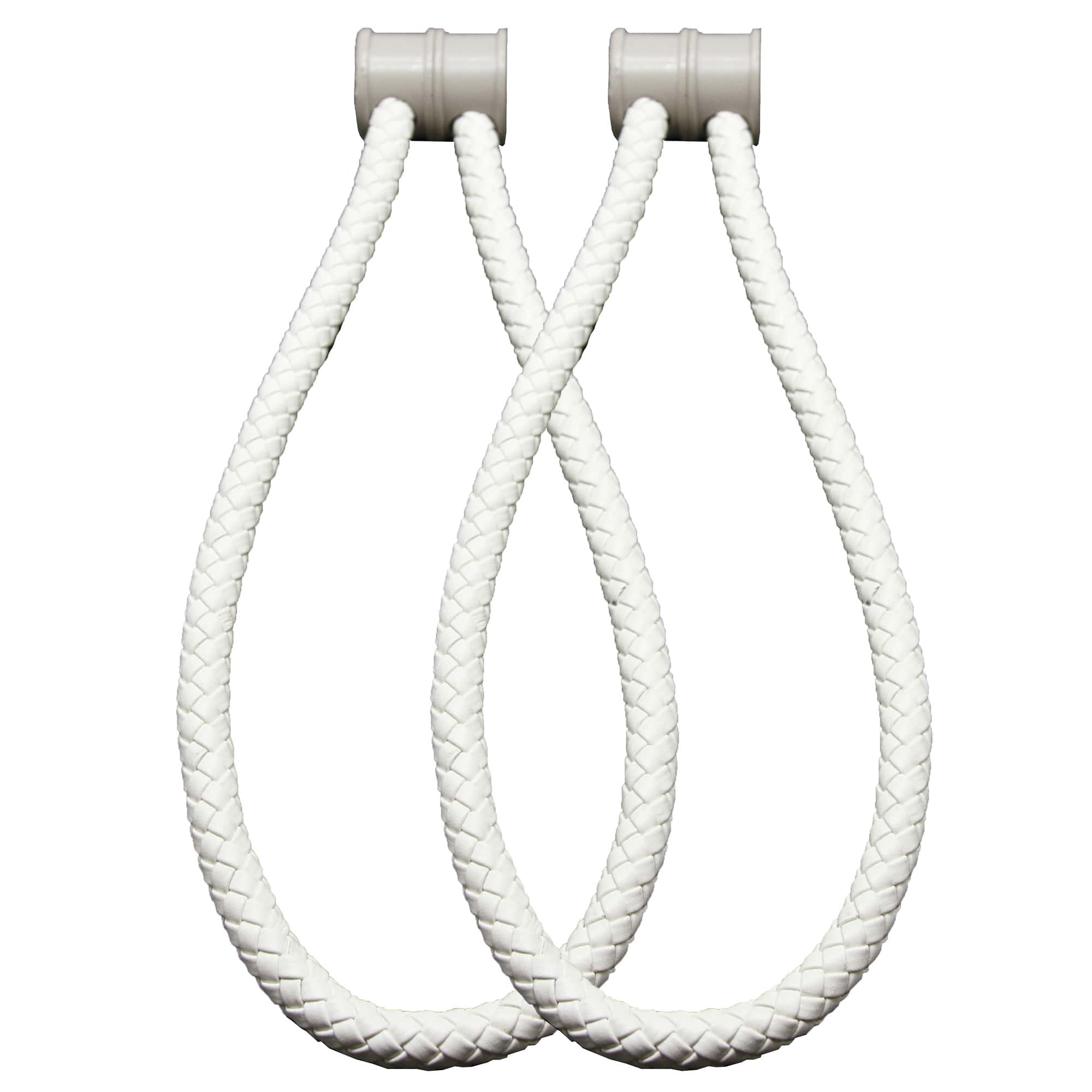 Set of 2 Magnetic Braided Cord Curtain Tiebacks Orphee Faux Leather