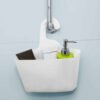 Wall Shower Caddy Plastic Basket with Hanger White
