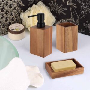 situation Wood Acacia Bath Tumbler Cup Holder or Toothbrush Holder