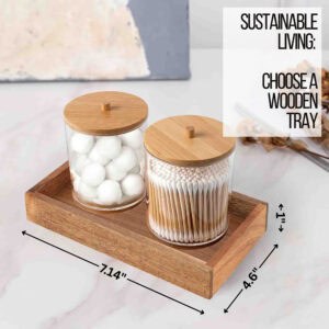 Wooden vanity tray dimensions with storage jars
